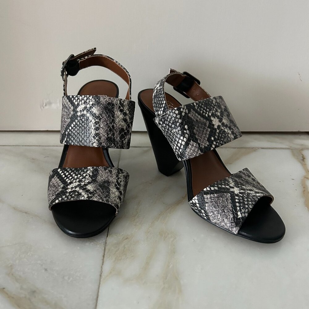 Franco Sarto NEW Eiffel Snakeskin Heeled Sandal, sz. 5